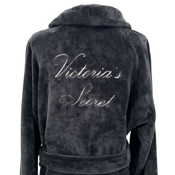 Victoria’s Secret Plush Robe With Tie Belt Black Size XL - Picture 7 of 11